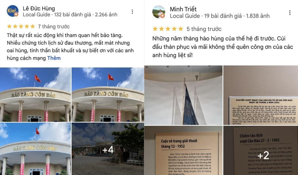 Đ&aacute;nh gi&aacute; của du kh&aacute;ch khi tham quan bảo t&agrave;ng C&ocirc;n Đảo (Nguồn: Internet)